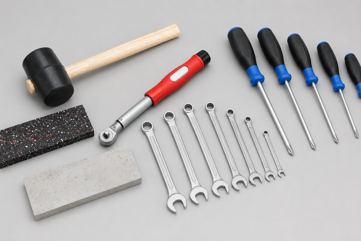 WorkPark Werkzeug-Grundausstattung mit Hammer, Drehmomentschlüssel und Handwerkzeugen